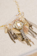 Velvet Ribbon Brooch Necklace