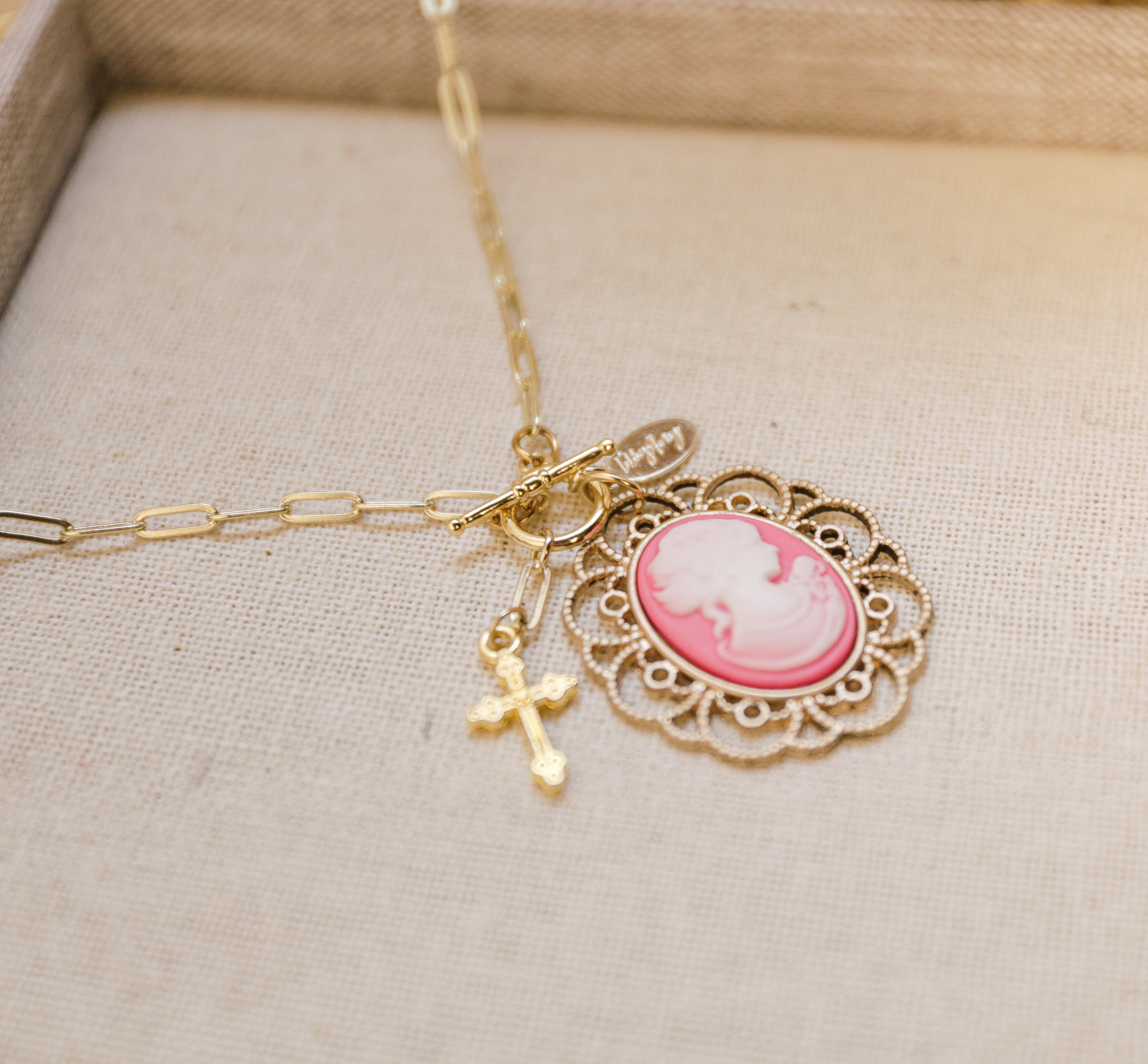 Azalea Handmade Resin Cameo Necklace