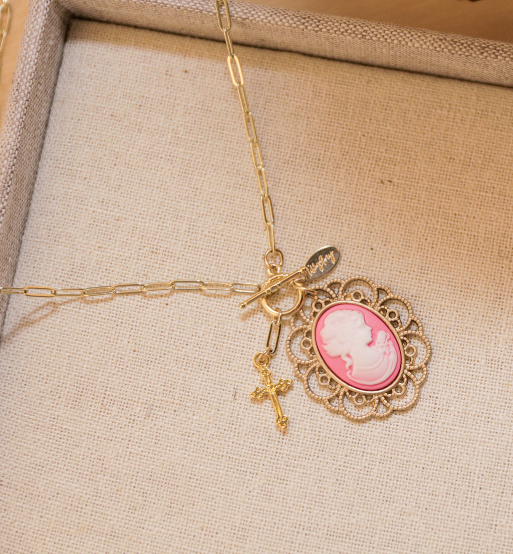 Azalea Handmade Resin Cameo Necklace