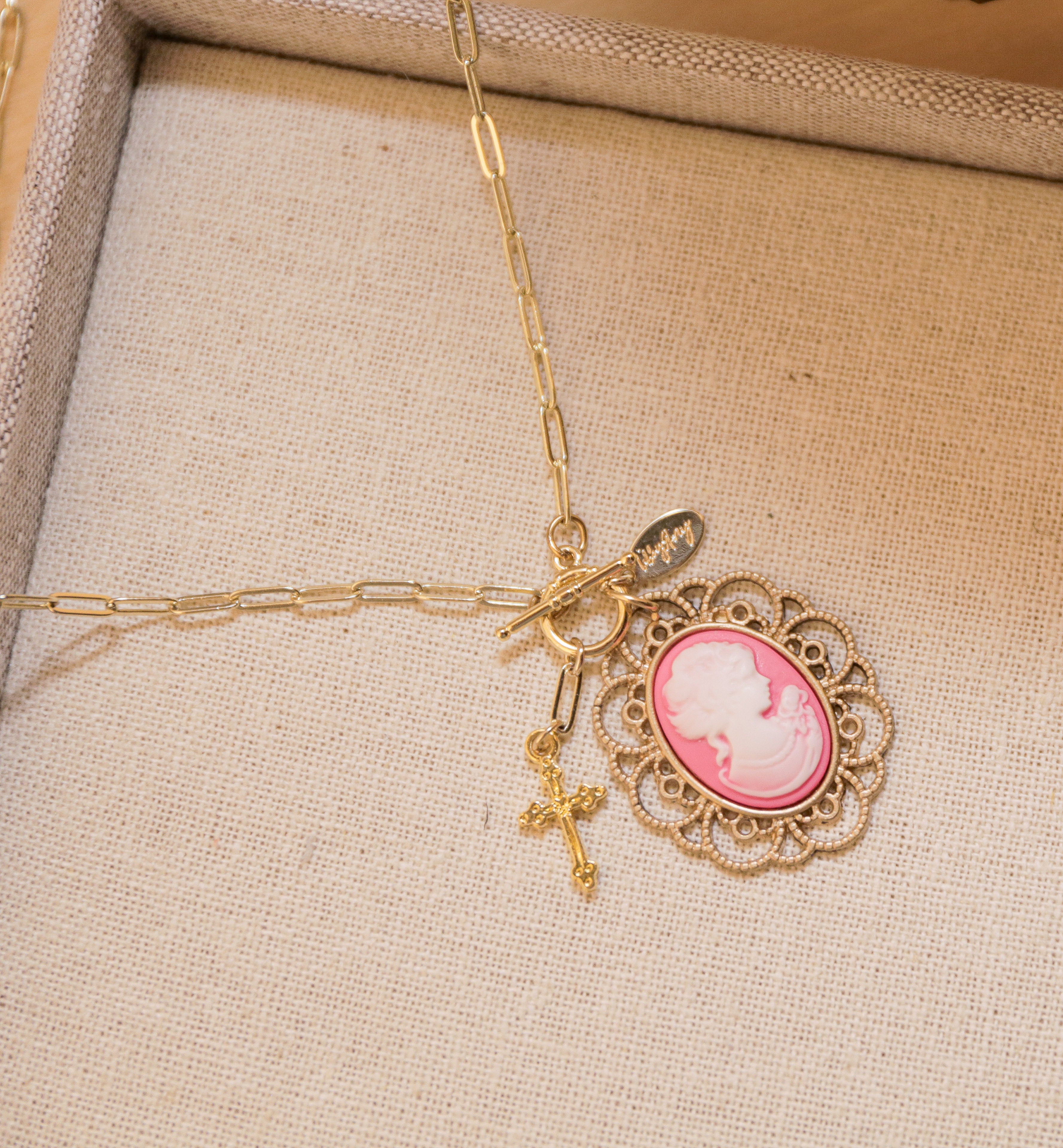 Azalea Handmade Resin Cameo Necklace