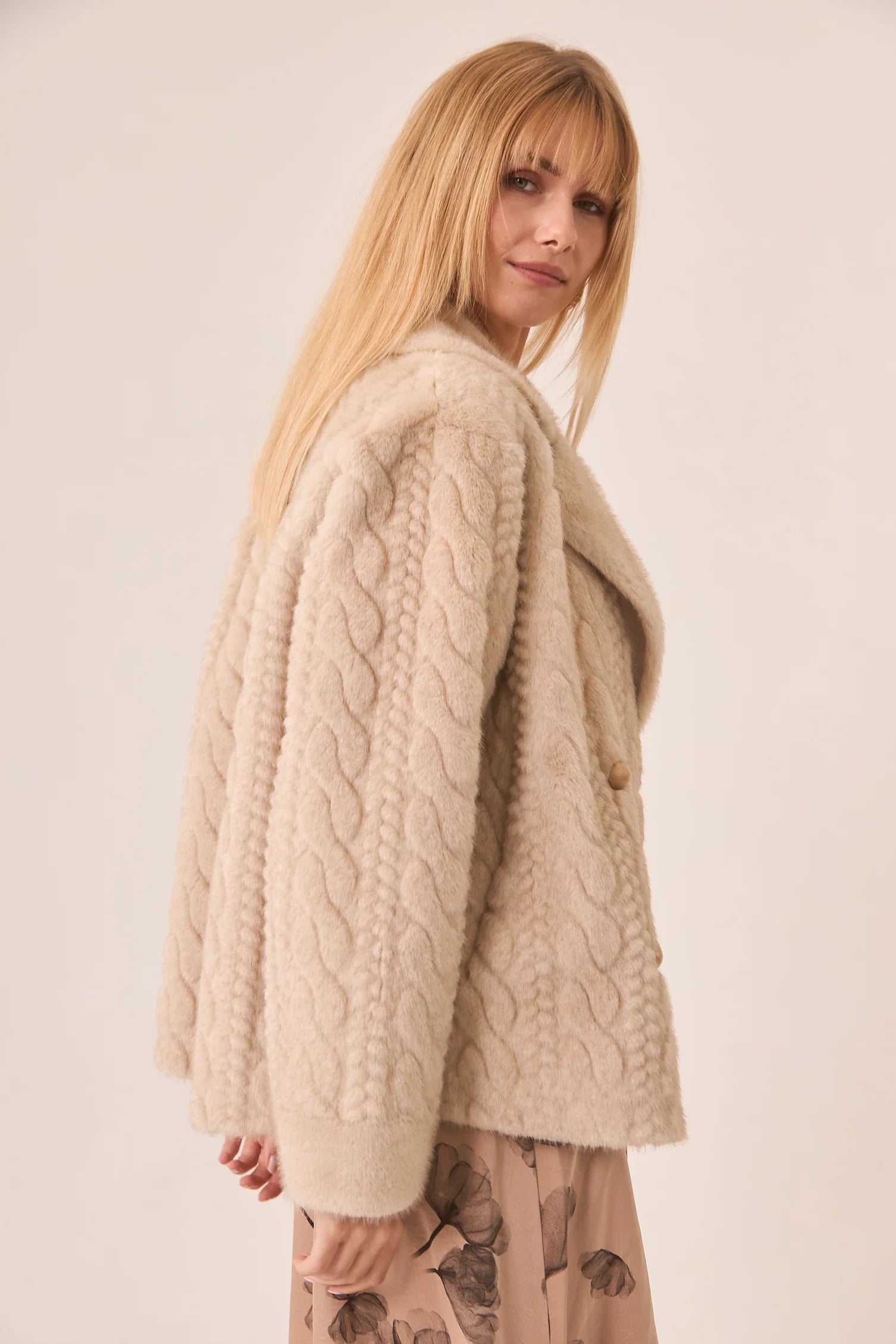 Nekane Short Braided Hair Coat