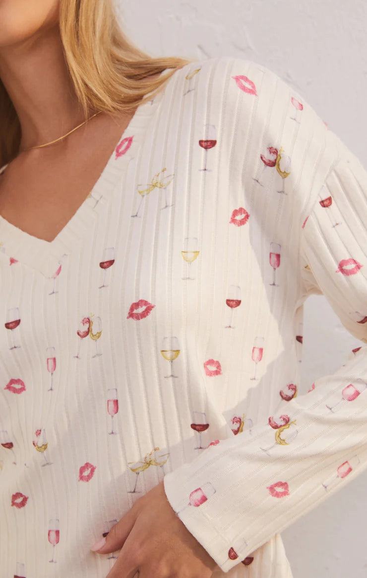 Z Supply Valentina Wine LS Top