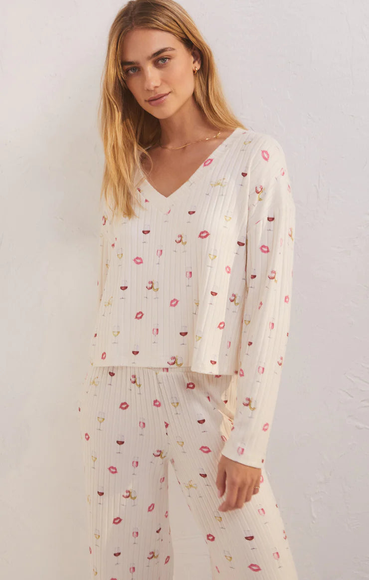 Z Supply Valentina Wine LS Top