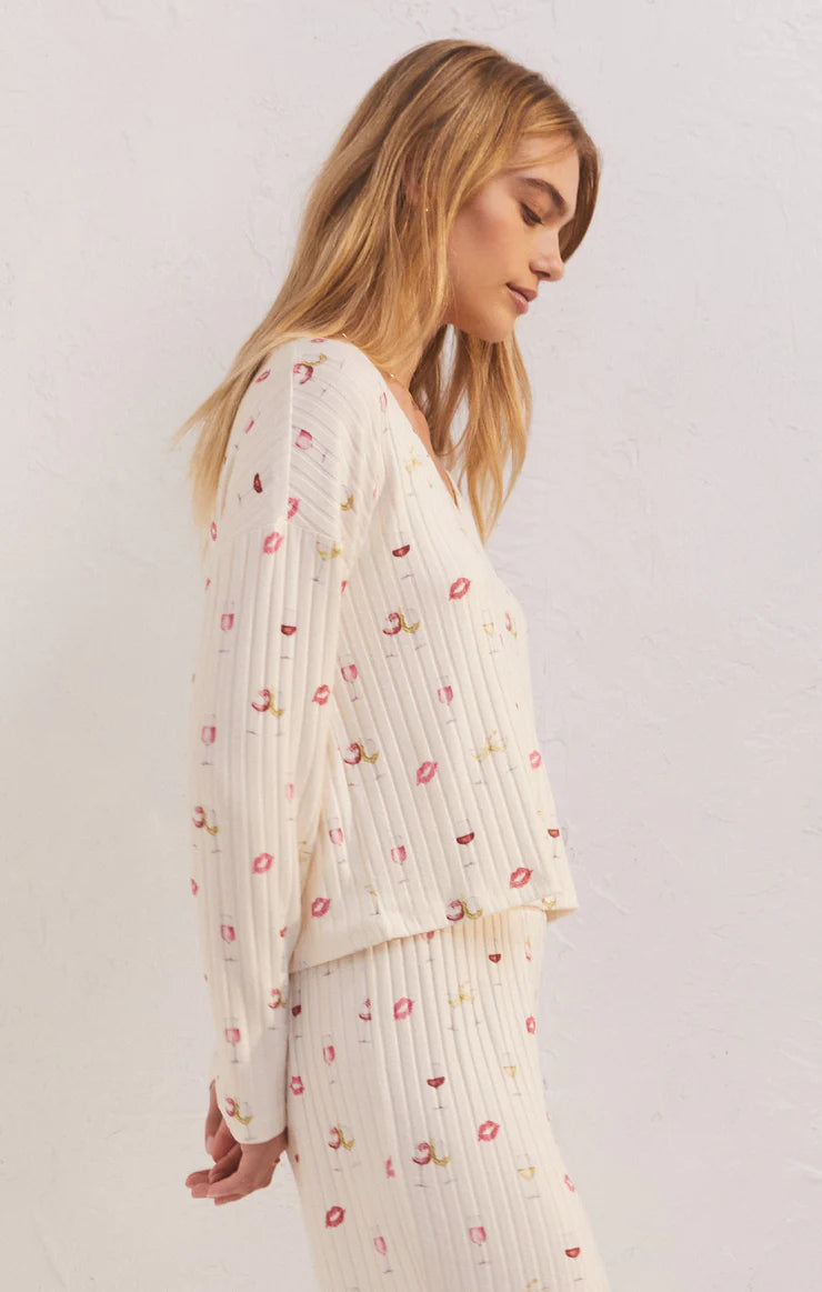 Z Supply Valentina Wine LS Top