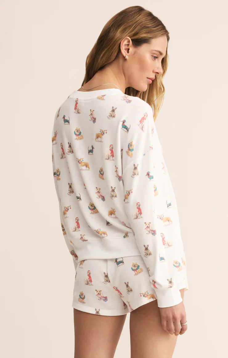 Z Supply Cozy Christmas Pup LS Top