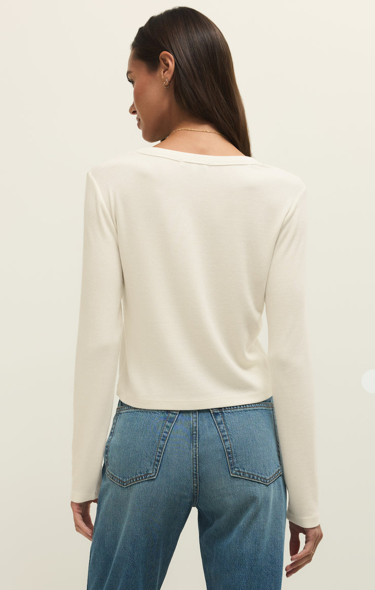 Z Supply Ferris Cropped Henley Top