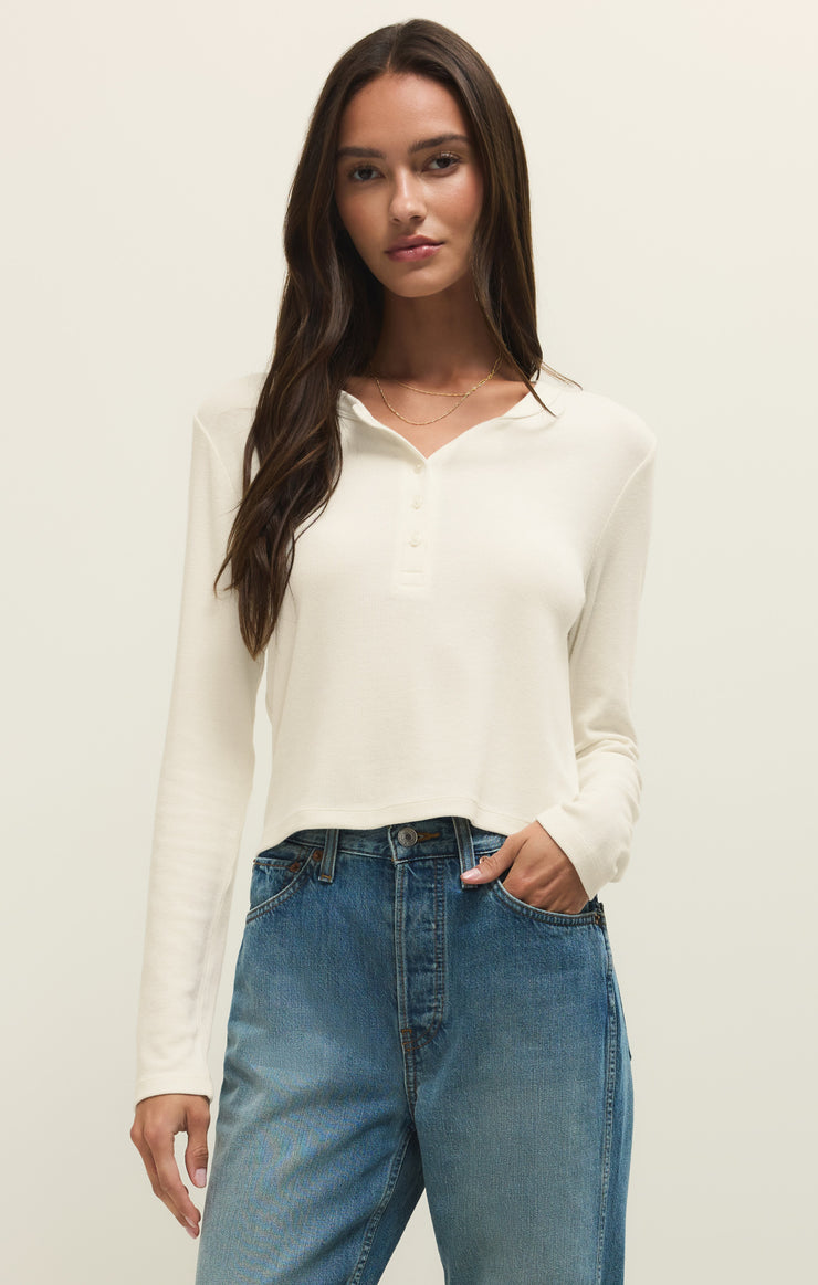 Z Supply Ferris Cropped Henley Top