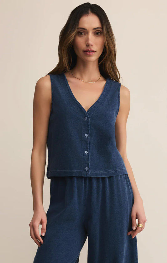 Z Supply Solace Denim Jersey Top