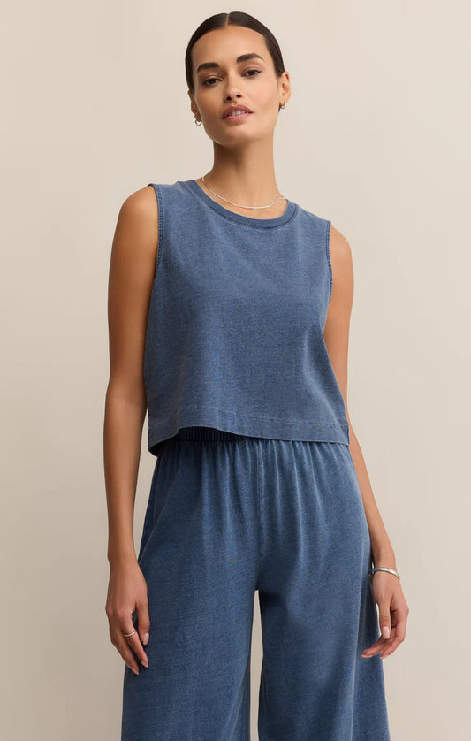 Z Supply Sloane Jersey Denim Muscle Tank