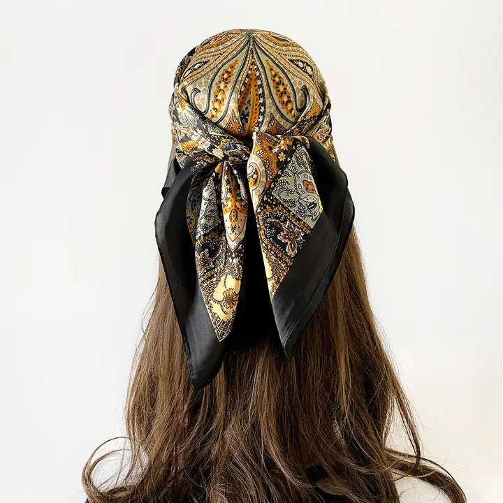 Retro paisley Print Square Scarf