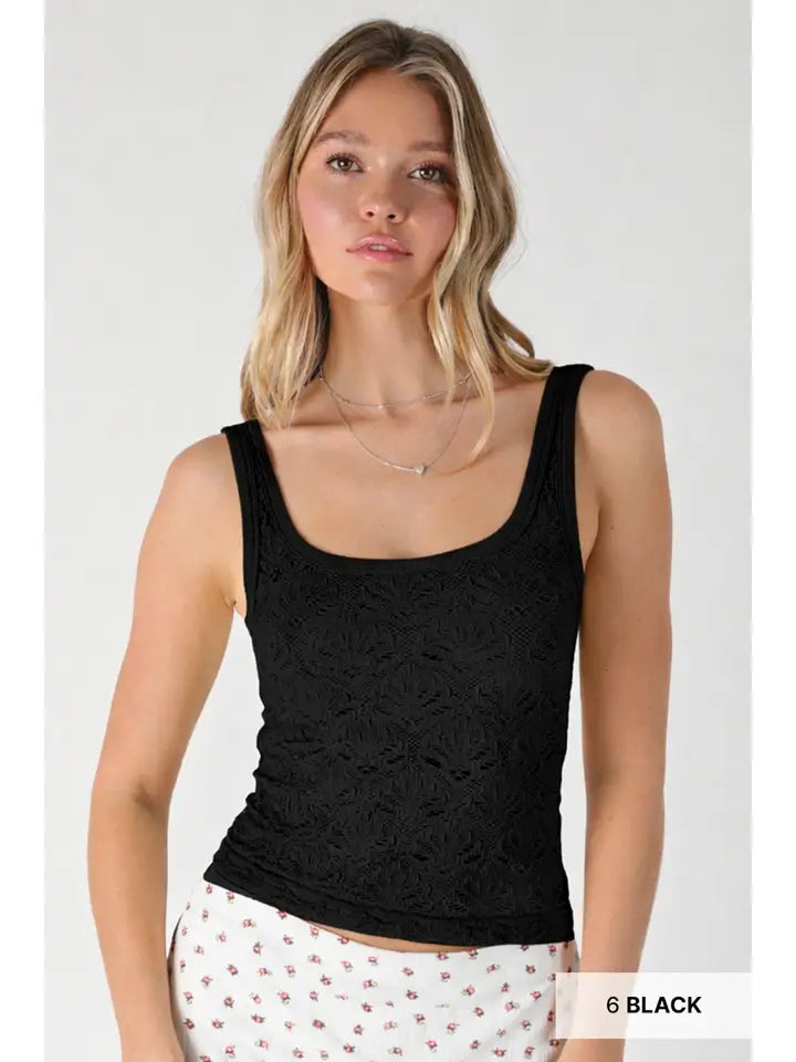 NIkiBiki Floral Textured Lace Tank