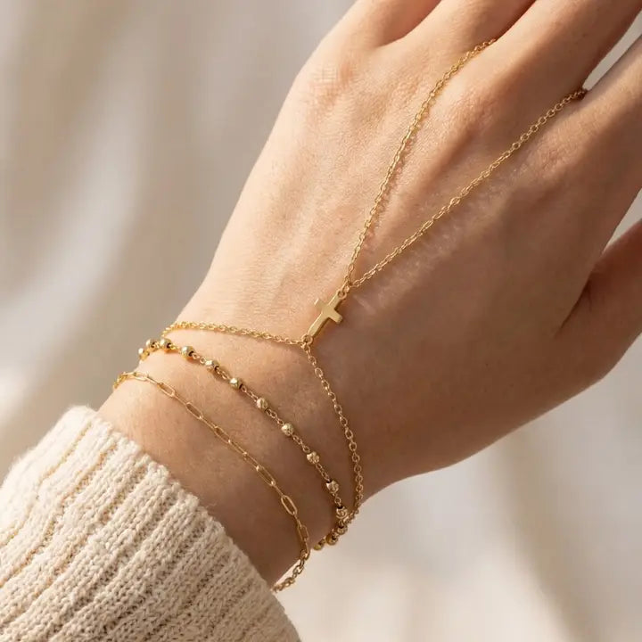 Cross Multi Chain Hand Bracelet
