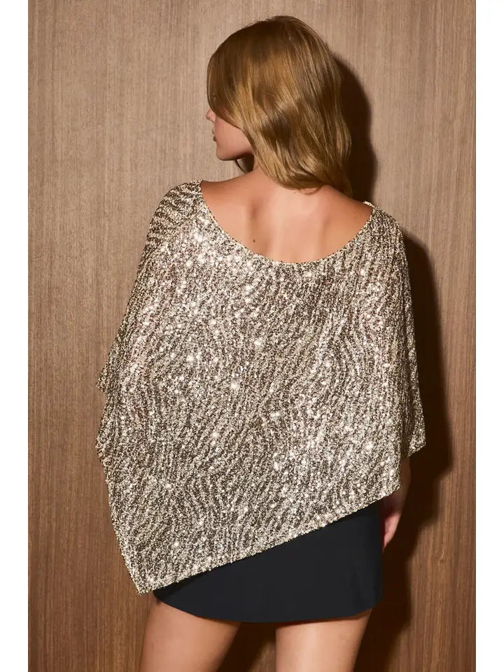 Wild Child Sequined Poncho