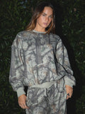 Elk Woodland Camo Fleece Crew Neck Sweatshirt