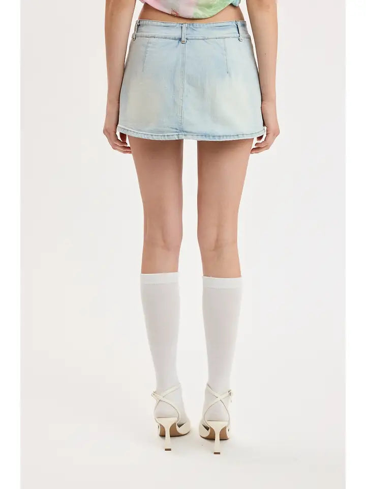 Rare Form Denim Micro Mini Skort