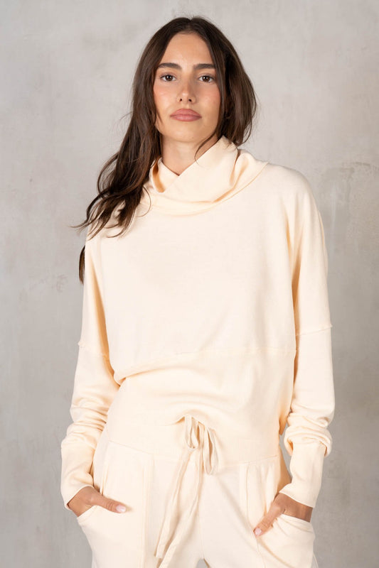 Terry And Rib Turtleneck Sweatshirt
