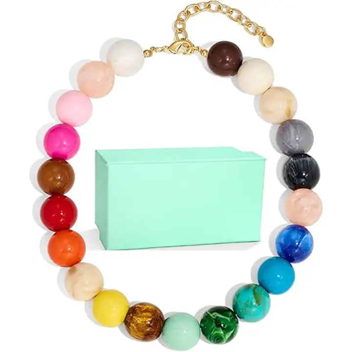 Resin Bead Statement Necklace