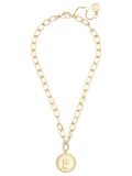 Zenzii Coin Pendant & Chain Collar Necklace