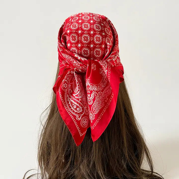 Retro paisley Print Square Scarf
