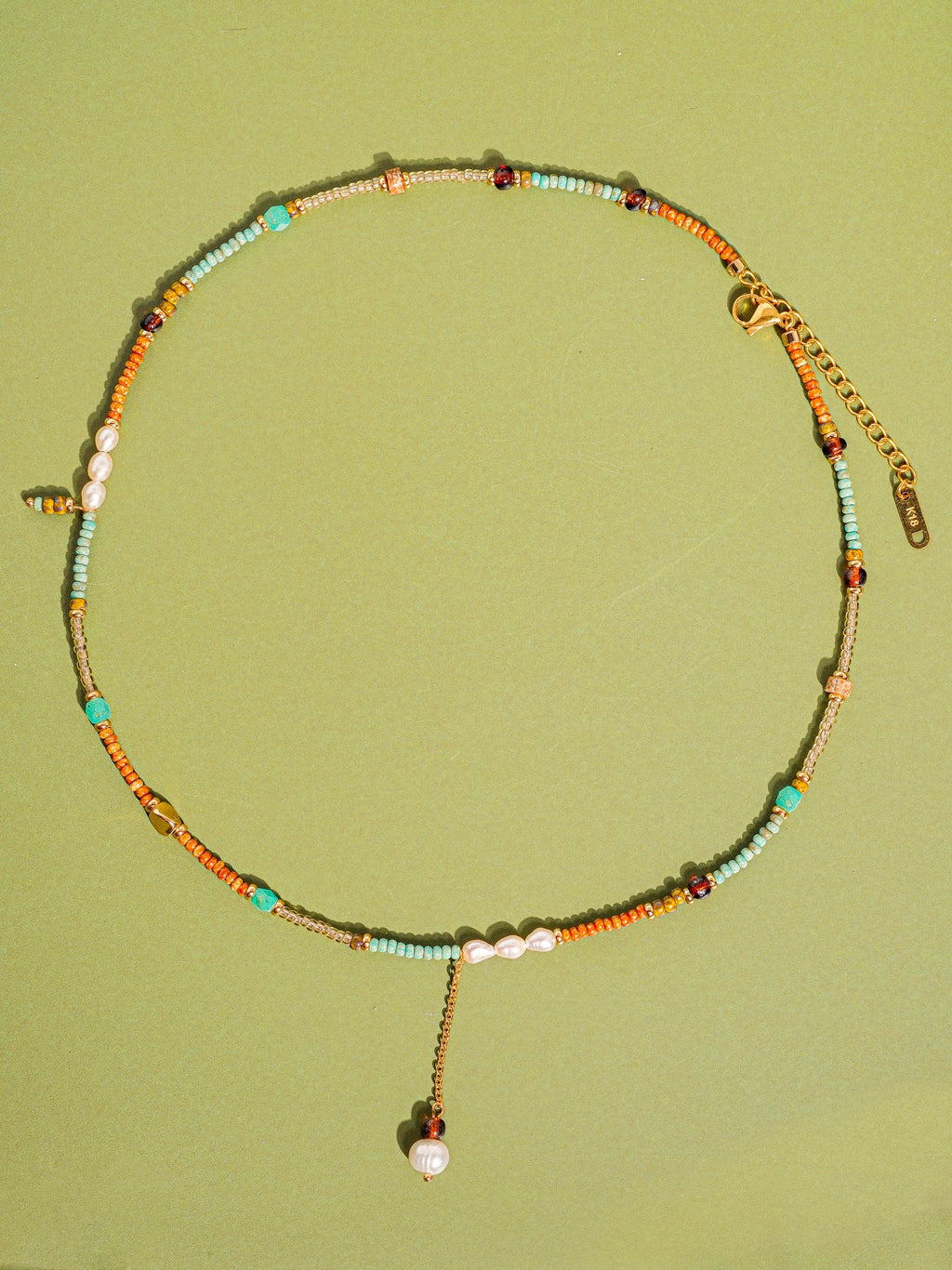 18K Gold Handmade Bohemian Beaded Stack Necklace Sapphira