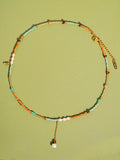 18K Gold Handmade Bohemian Beaded Stack Necklace Sapphira