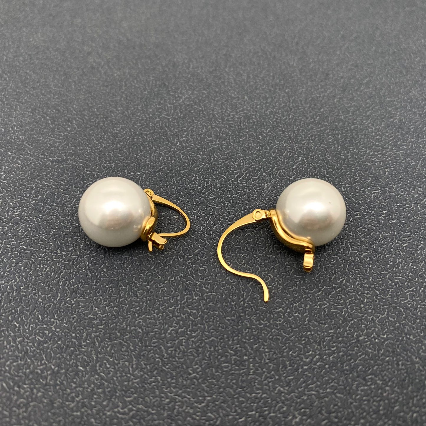 Pearl Charm18K Gold Plated Stainless Steel Hoop