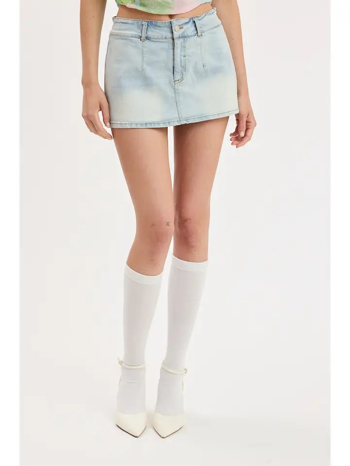 Rare Form Denim Micro Mini Skort