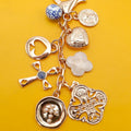Bag Key Charm-Cross Heart Porcelain Coin