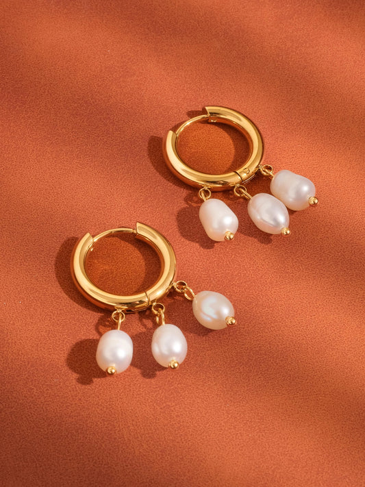 Séjour 18K Gold Petite Pearl Dangle Earring