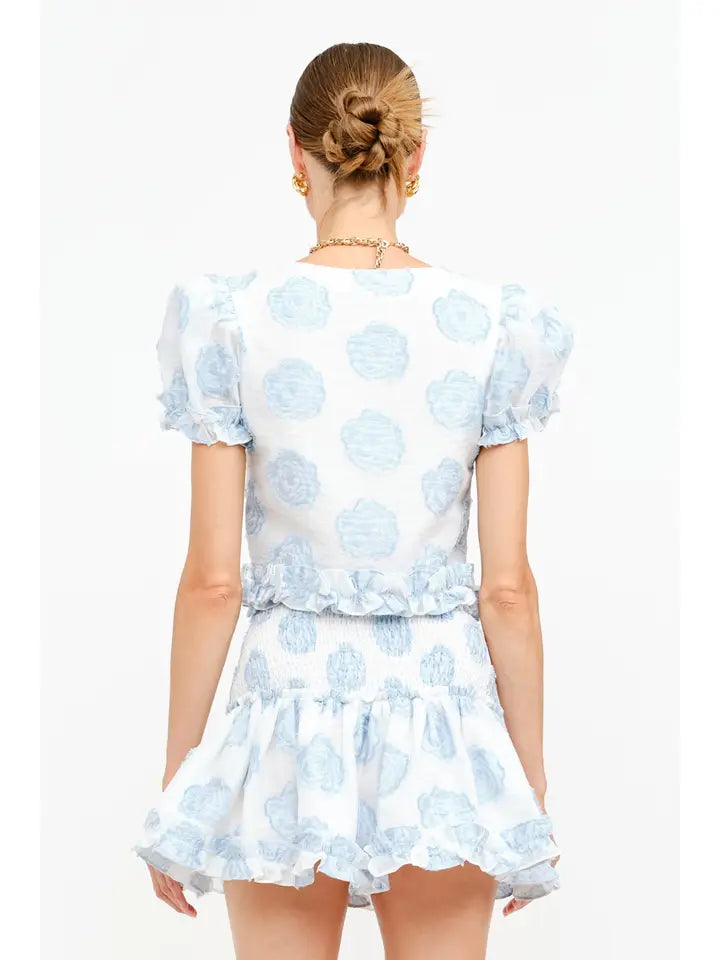 Natalia Blue Floral Top