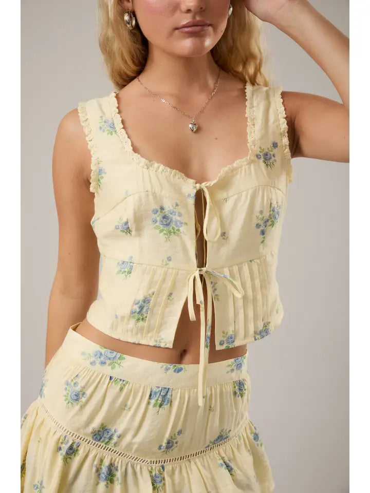 Sleeveless Square Neck Lace Trim Open Top