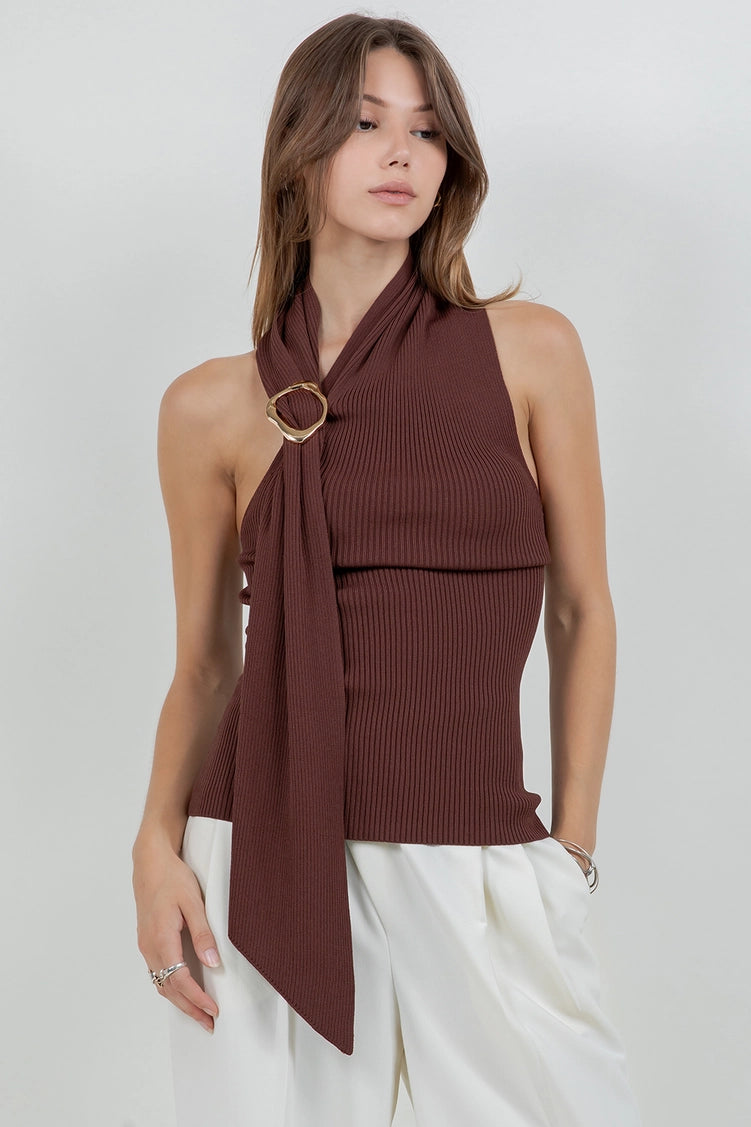 Story Piece One Shoulder Scarf Top
