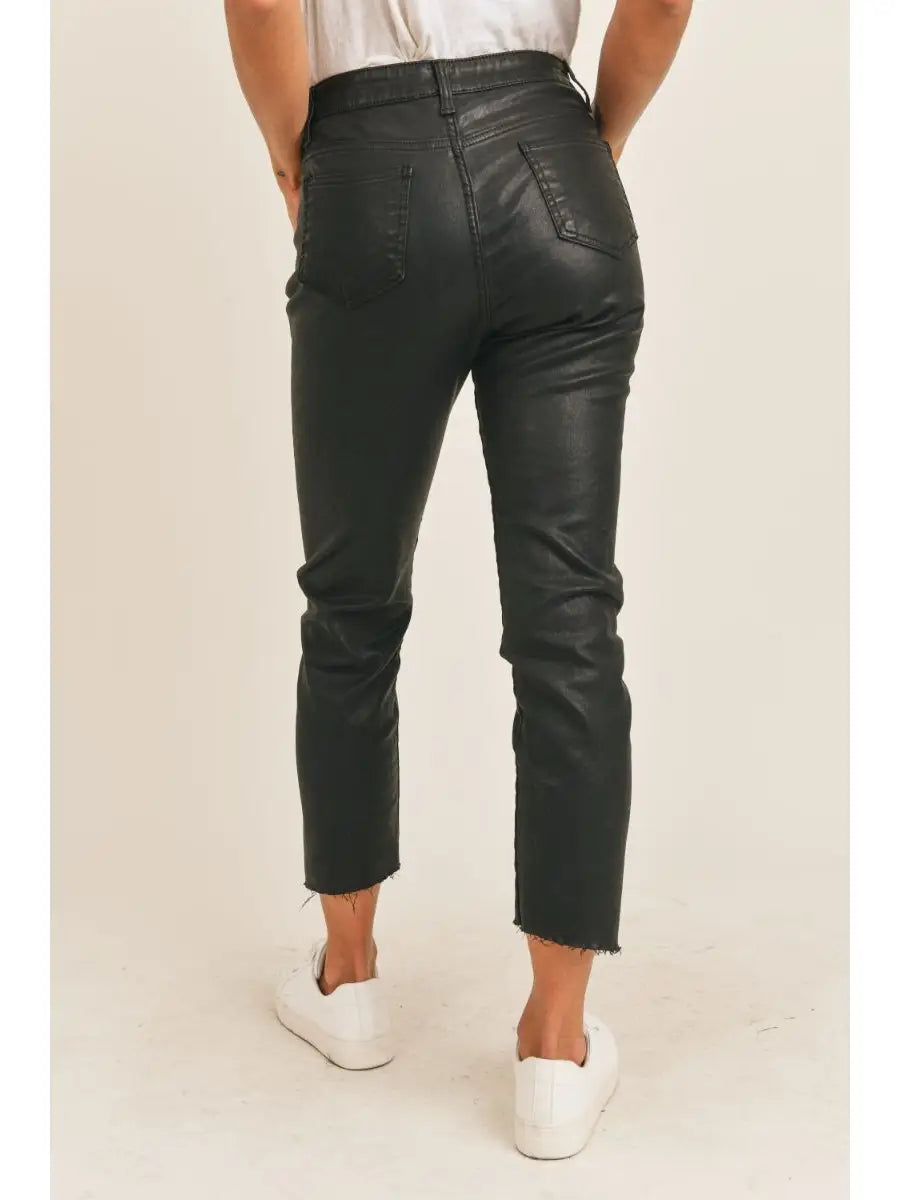 Sadie & Sage Girl On Top Coated Denim Stretch Pant