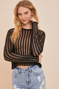 Long Sleeve Distressed Top