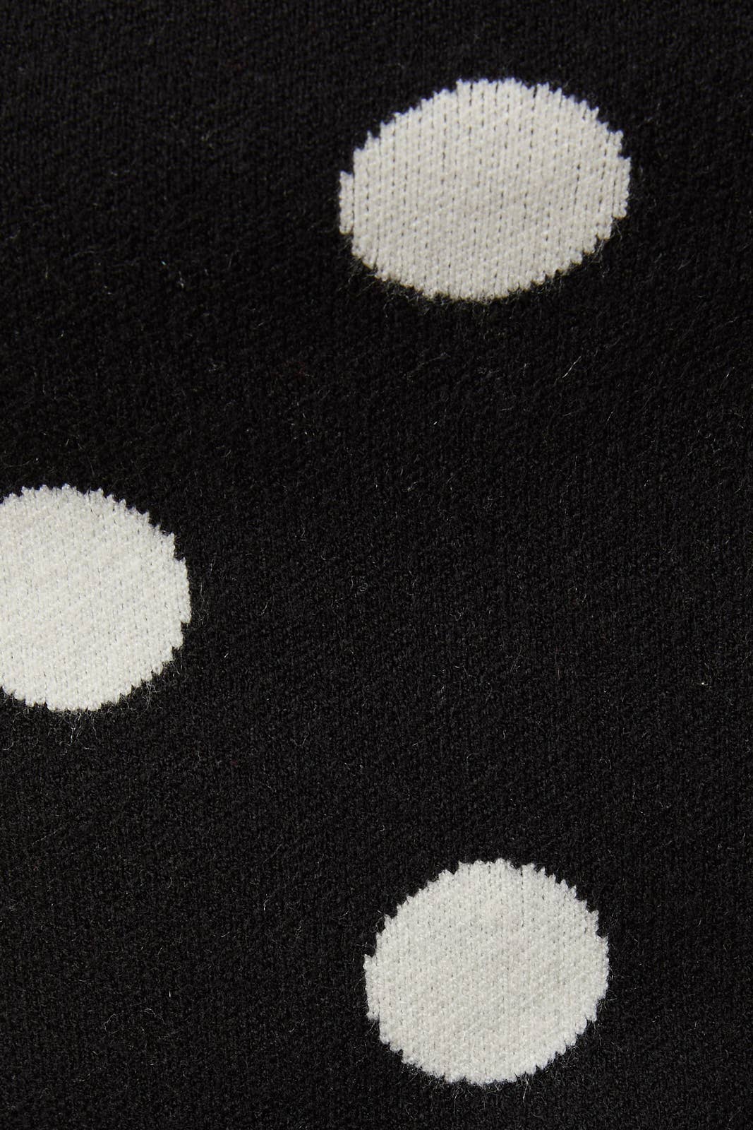 POLKA DOT DETAIL ASYMMETRICAL NECK SWEATER TOP