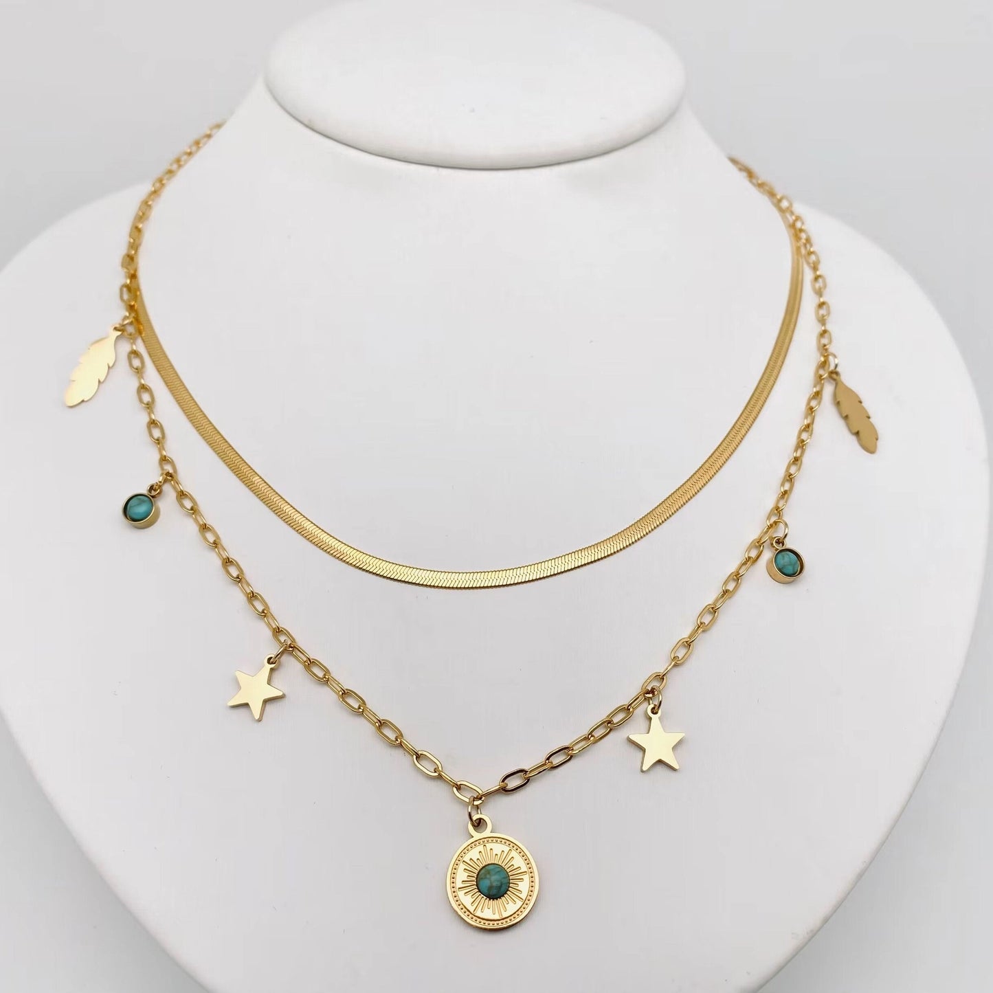 Gold Plated Double Necklace