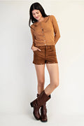 Chapter One Suede Micro Shorts