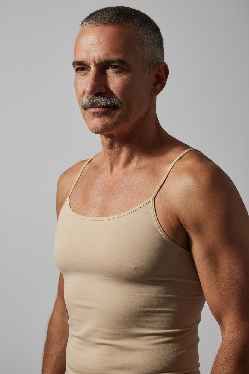 [AI-GEN] [Unknown Prompt] - Waist-up studio shot of a mature male model, 50s+, Hispanic with a distinguished...