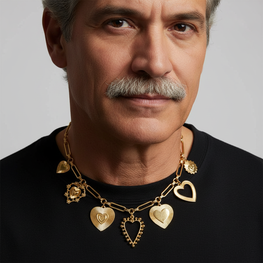 [AI-GEN] [Unknown Prompt] - Waist-up studio shot of a mature male model, 50s+, Hispanic with a distinguished...