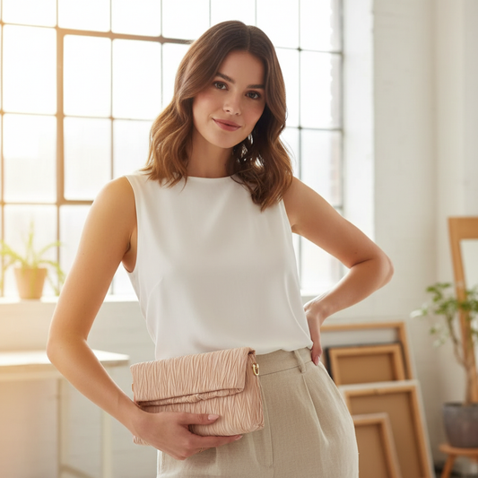 SCENE CONTEXT:
Professional lifestyle photography featuring a model carrying the ACCESSORIES. 
Natur