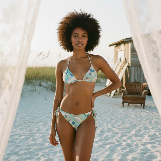 SCENE CONTEXT:
STUDIO SETTING: Editorial fashion photography of a young creative woman on a secluded