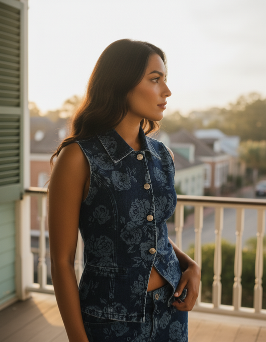 ## THE GARMENT (CRITICAL)
EXACT REPLICATION: Recreate the Steve Madden Wesley Top EXACTLY as shown i