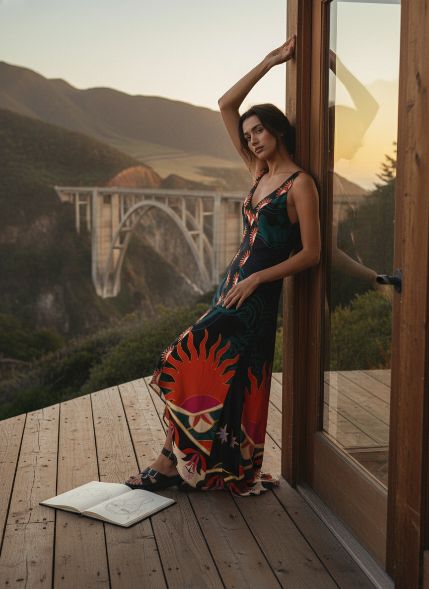 AI Editorial - Maaji Flamingo Night Lowry Dress