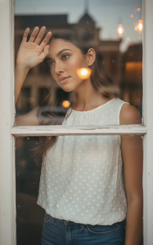 AI Editorial - Sage the Label Soul Searching Bubble Top