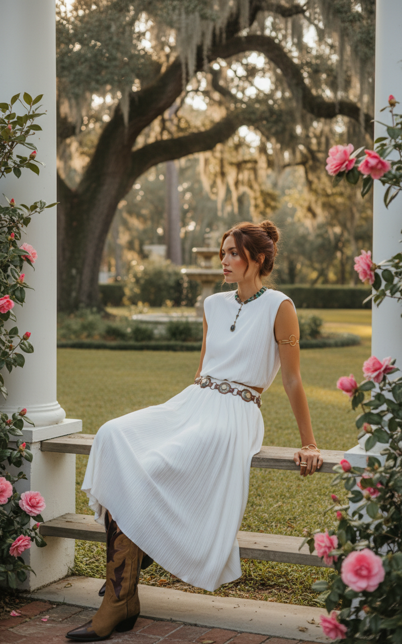 AI Editorial - Sage the Label Deja Vu Bubble Maxi Skirt