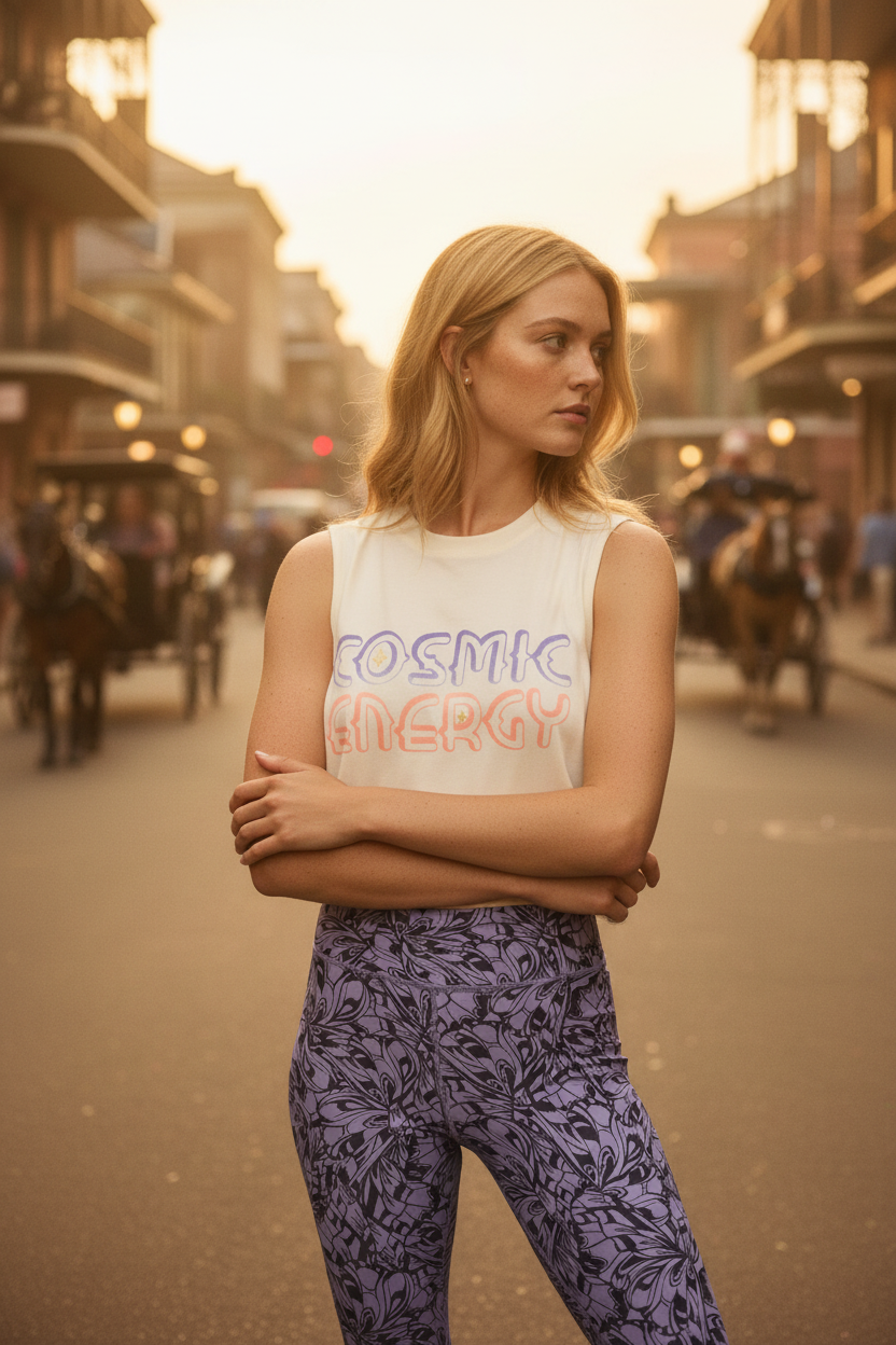 AI Editorial - Spiritual Gangster Cosmic Energy Spirit Crop Tank