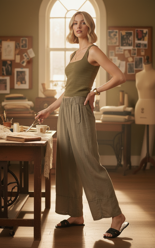 AI Editorial - Dex Wide Leg Linen Pant