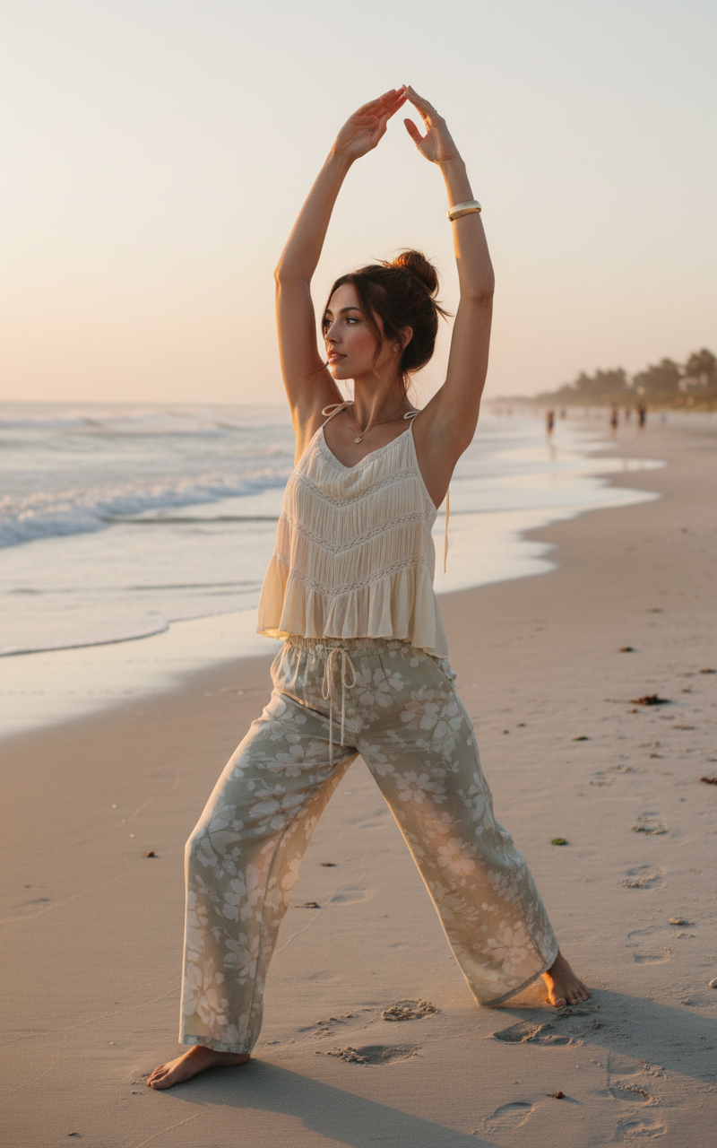 AI Editorial - Dex Lace Insert Tie Shoulder Cami