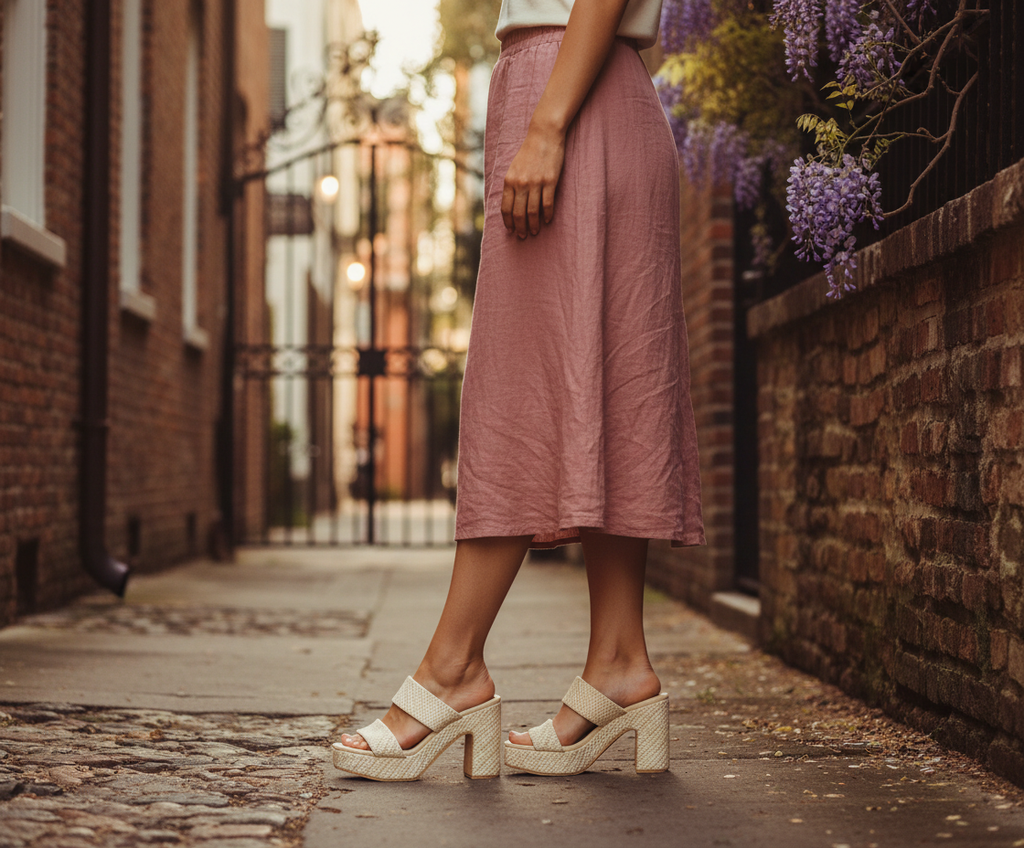AI Editorial - Matisse Gem Platform Sandals