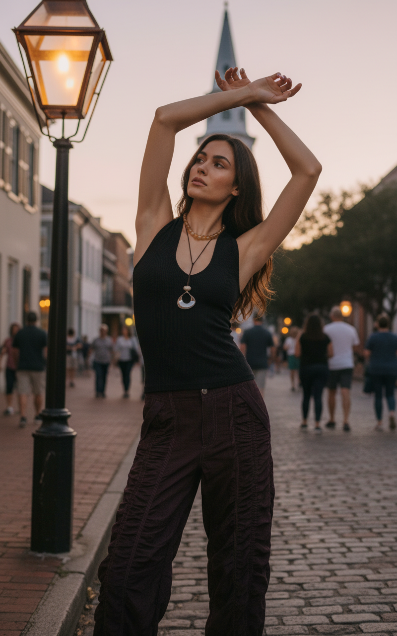 AI Editorial - Free People Sleek Plunge Cami